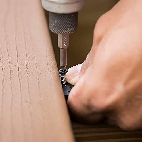 200 Pcs Composite Decking Clips, 6mm Hidden Fasteners/Plastic Fixings, Fastener Board Clip with Black Screws