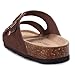 ODOLY Unisex Cork Footbed Slide Sandal, Arch Support Summer Outdoor Sandals with Adjustable Buckle for Women and Men, Brown Suede 39 (8-8.5 Women/6.5-7 Men)