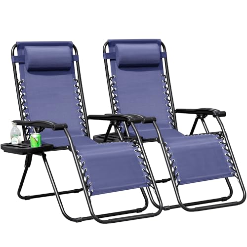 Homall Zero Gravity Chair Patio Folding Lawn Outdoor Lounge Gravity Camp Reclining Lounge Chair with...