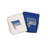 Farbe: 1 x blau; 1 x weiß Hertha BSC Berlin Schweißband 2er Set, Pulswärmer, Wristband - Plus Lesezeichen I Love Berlin