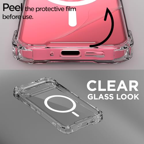 Image of Amazon Basics Back Cover for Google Pixel 9 5G / Pixel 10 /10 Pro 5G Mag-Safe Shockproof PC + TPU Protective Case Magnetic Support Bumper Case (Transparent Mag-Safe)