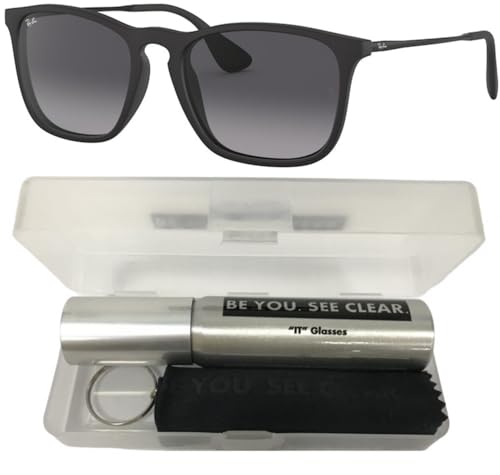 Ray-Ban RB4187F Sunglasses Bundle: RB 4187F 622/8G Rubber Black Asian fit and Eyewear Cleaning Kit2