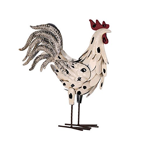 Estatua Decorativa Gallo Blanco 17.5 x 6.25 in
