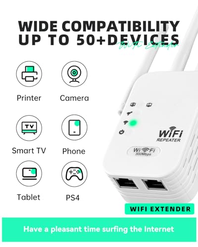 Image of 2026 WiFi Extender Signal Booster for Home, 9800sq.ft Wireless Internet Repeater, Long Range WiFi Booster and Signal Amplifier w /Ethernet Port, WiFi Router Extender Support 99% Devices, 1-Tap Setup