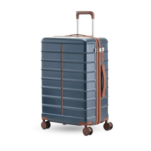 Image of Assembly Odyssey 28 Inch (75cm) Large Check-in Trolley Bag Hard Shell Polycarbonate Suitcase Lightweight with TSA Lock 8 Spinner Wheels Blue
