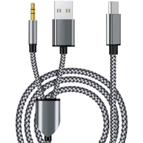 Azddur 2 in 1 USB C to 3.5mm Aux Cable with Charger - Compatible with iPhone 15/15Pro, Galaxy S23 Ultra/S23/S22/S22+/Note 20, Pixel 7/7Pro/6