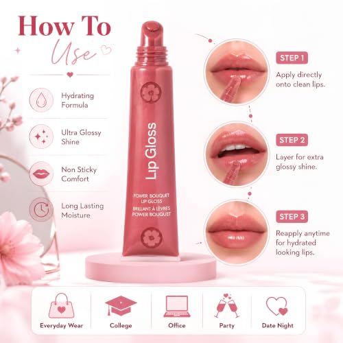 Image of Glass Kiss Lip Gloss Combo Pack of 2 | Korean Hydrating Juicy Jelly Lip Gloss | Non-Sticky High Shine Glass Lips | Moisturizing Gloss for Soft & Plump Lips | Long Lasting, SUNNY SANDS + FREESIA
