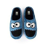 MARPEN SLIPPERS, Plush blue monster winter slippers for children, boys or girls, Blue open, 8 UK