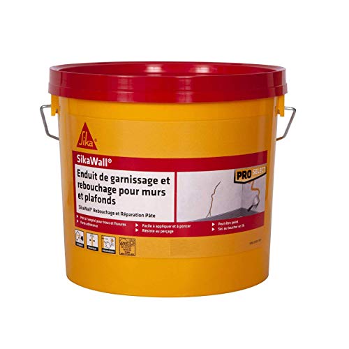 Sika Rebouchage et Réparation, Enduit de Garnissage et Rebouchage pour Murs et Plafonds en pâte, 1, 5kg Blanc