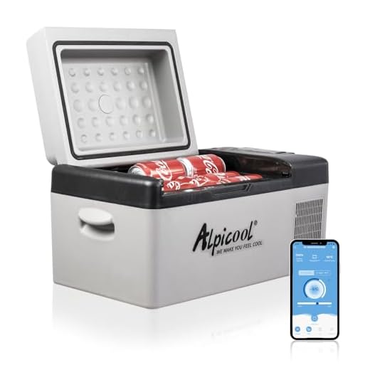 Alpicool C20 20L Réfrigérateur de Voiture Portable Mini Frigo 12/24V Électrique Réfrigérateur Capacité Congelateur Congélation -20℃ pour Maison, Voiture, Camping