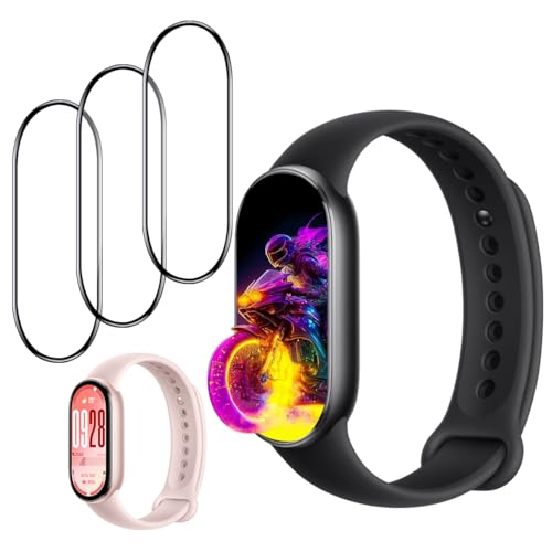 【3枚セット】 対応 Xiaomi Smart Band 10 フィルム 【日本旭硝子製】 用 Xiaomi スマートバンド10 保護フィルム PET複合材 炭素繊維 24時間自動修復技術 3D曲面 ケース カバー 耐衝撃 飛散防止 指紋防止 全面保護 極