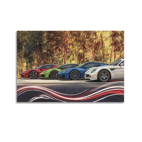 Poster Huracán et SF90 pour déco de salle de jeux moderne