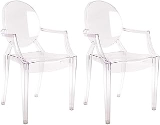 Set of 2 Matt Blatt Louis Ghost Dining Chairs Replica (Clear) - MBLGHT2CHCA