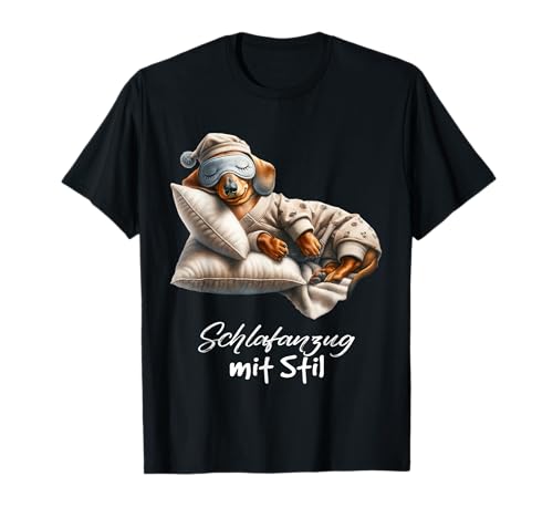 Schlafshirt Schlafanzug mit Stil Dackel T-Shirt