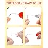 FIVEIZERO Needle Threaders Kit 24 PCS Needle Threader for Hand Sewing,4 Type Simple Needle Threaders for Needles,Needle Threader for Sewing Machine & Embroidery Floss with Clear Storage Box