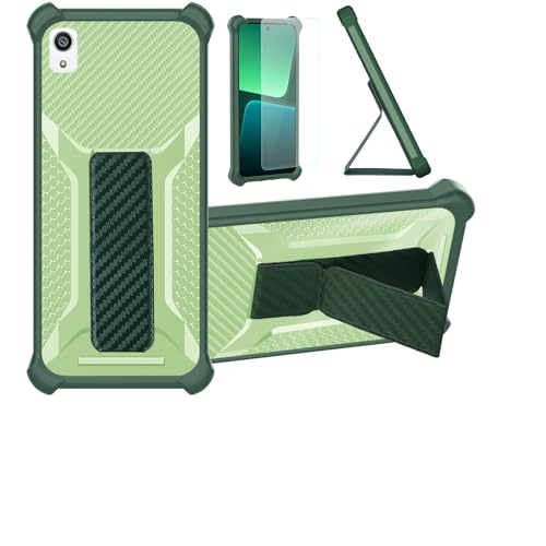 bojioderf Funda para Sony Xperia Z5 Premium Funda Carcasa Case Cover [con Protector de Pantalla de Cristal Templado] Híbrida [Soporte Plegable Magnético] [Esmerilado antihuellas] Verde