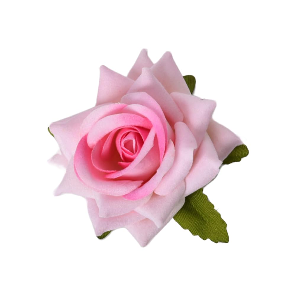 Pink Flowe Hair Clips for Women Rose Bridal Hair Accessories for Girls Rose Wedding Hair Barrette for Thick Hair Bridal Hair Pins Flowers Side Hair Barrettes for Women Brides Bridesmaid Hair Clip