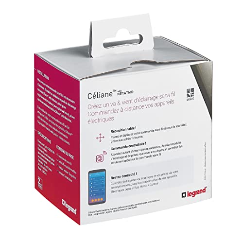 legrand interrupteur sans fil supplémentaire pour installation connectée céliane with netatmo avec plaque métal tungstène