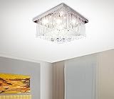 Farbwechsel Led Kristall Deckenleuchte Kronleuchter Deckenlampe Leuchte Lüster für Wohnzimmer 40x40cm 5x G9 inkl. Led Leuchtmittel und Fernbedienung - 8