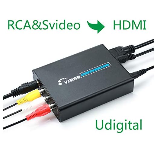 RCA Svideo to HDMI Converter,Udigital 3RCA AV CVBS Composite SVideo RL Audio to HDMI Converter Adapter Upscaler Support 720P/1080P N64 Sega Genesis
