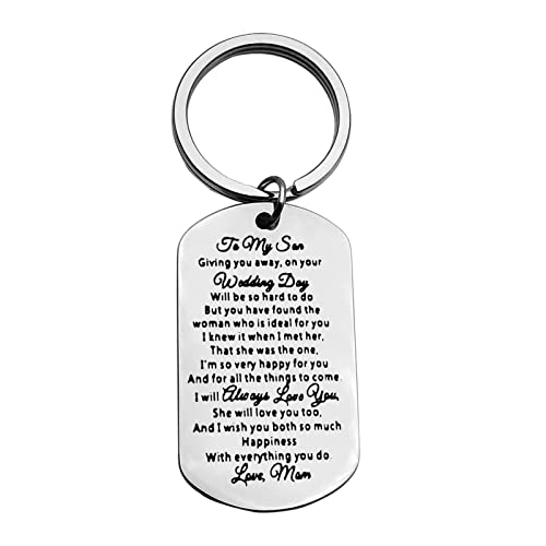 Xiahuyu Son Wedding Gifts from Mom Gifts for Son on His Wedding Day To My Son Keychain Gifts Mom to Son Gifts Wedding Gifts for Son from Mom