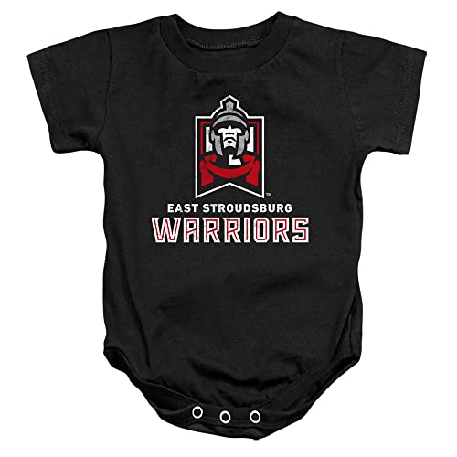 East Stroudsburg University Official Warriors Logo Unisex Infant Snap Suit for Baby,Black, 6 Months