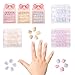 Kawyehu Kids Press on Nails Children Fake Nails 72PCS Artificial Nail Tips Adhesive Full Cover Short False Fingernails for Girls Kids Nail Decoration (French Donut Heart)