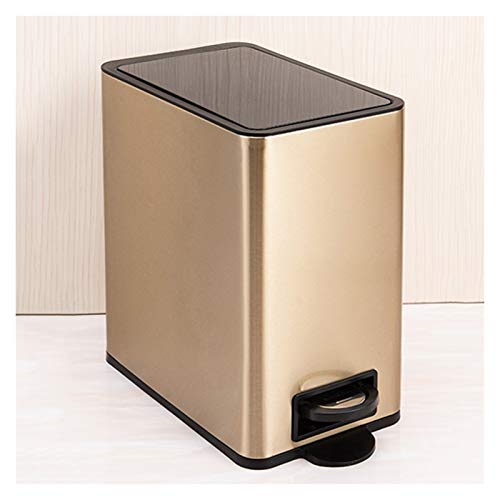 Caneca de basura pedal acero inoxidable 10L dorada