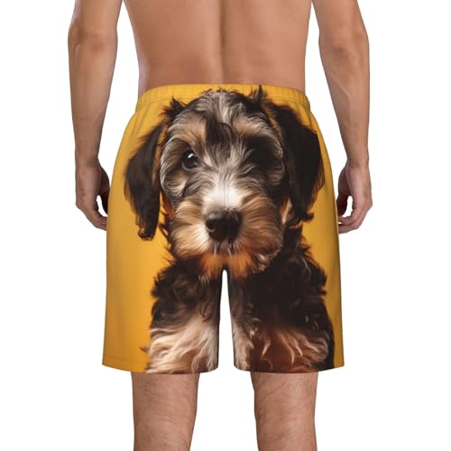 Men's Swim Trunks Black Puppy Quick Dry Board Shorts Mens Bathing Suit Beach Swimwear with Pockets3