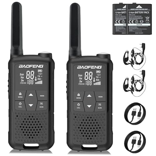 トランシーバー 無線機 免許不要 特定小電力 充電式 簡単操作 災害・地震 緊急対応 1400mAH 充電式バッテリー・USB充電ケーブル・ベルトクリップ付属 2台セット