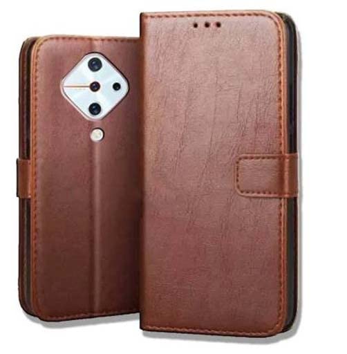 Image of Compatible with Vivo S1 Pro, 1920, PD1945F EX, 1920 20 Flip Cover Magnetic Leather Wallet Case Shockproof TPU for Vivo S1 Pro, 1920, PD1945F EX, 1920 20 (Brown)