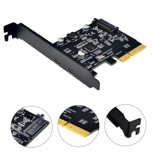 Carte PCIe USB3.1 double Type-C contrôleur ASM3142 adaptateur PC Windows