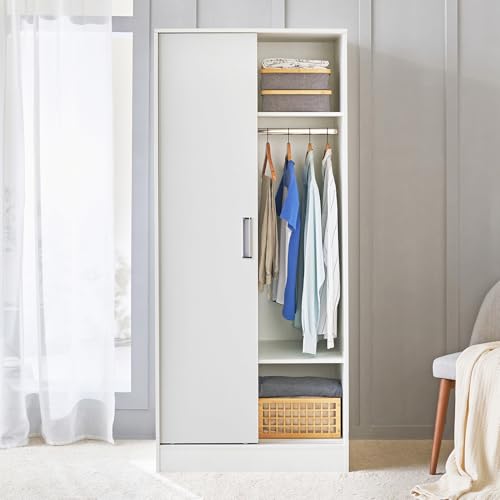 Image of Home Centre | Helios Alton | Engineered Wood | 2 Door Sliding Wardrobes | White | 1 Year Warranty