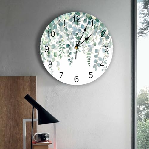 Reloj de pared redondo 12 pulgadas decoración verde salvia miniatura 2