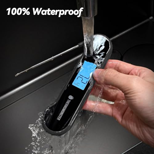 0.5 Sec Instant Read Meat Thermometer Digital with ±0.5℉ Precision, Food Thermometer for Cooking Kitchen Gadgets, Oven Grill Candy BBQ Essentials Accessories, Gifts for Him Dad Men Birthday, Black #5