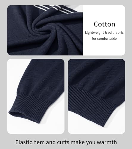 Magcomsen MCS-L22M489-364-LIGHT GREY-XL Fall Winter Sweaters Sweater For Men Slim Multi-Color Striped Tops Mens Fashion Sweater Pullover Sweaters Long Sleeve Turtleneck Men Polo Sweater Light Grey thumb #5