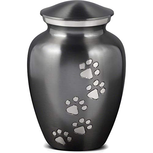 Best Friend Services Pet Urn - Ottillie Paws Legacy Memorial Pet Cremation Urns For Dogs And Cats Ashes Hand Carved Brass Memory Keepsake Urn (Slate, Vertical, Pewter, Large) #TOP22
