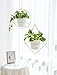 Mkono Metal Hanging Planters for Indoor Plants with Plastic Pots, Set of 2 Modern Mid Century Flower Pot Plant Holder in Diamond and Circle Shape, Fits 6 Inch, Gold