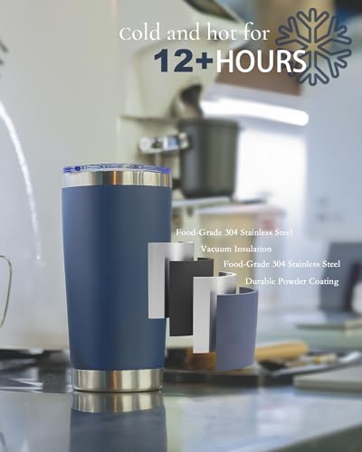 UIRZOTN Travel Coffee Tumbler 20oz, 1 Pack Leakproof Travel Coffee Mug with Lid and Straw, Stainless Steel Double Wall Vacuum Insulated Tumbler for Hot/Iced Drinks (Textured Matte, Brown)