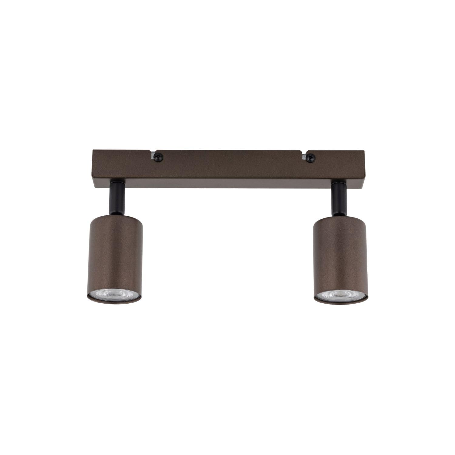 Licht-Erlebnisse Deckenspot Metall 39 cm lang klein verstellbar Braun GU10 2-flammig Deckenstrahler Wohnzimmer Spot Lampe Küche Deckenleuchte Flur