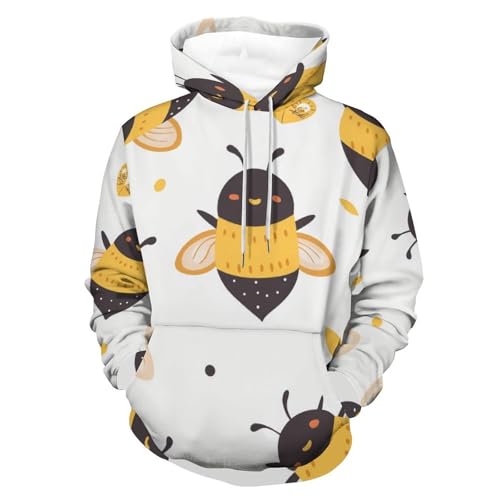 Sweatshirt abeille mignonne dessin animé pull à capuche manches longues S