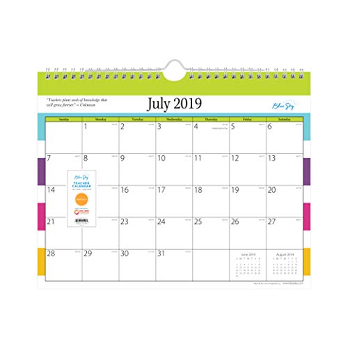 Blue Sky 2019-2020 Academic Year Monthly Wall Calendar, Twin Wire Binding, 11