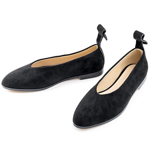 women's shoes (Black suede, 9)