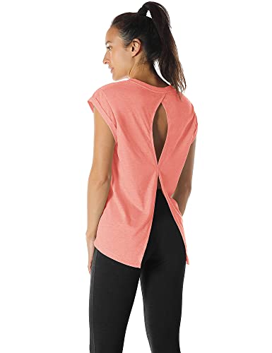 Image of icyzone Open Back Workout Tops for Women - Athletic Activewear T-Shirts Exercise Yoga Shirts(Pack of 2)