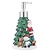 Lewondr Erogatore in Resina Premium, Dosatore per Sapone Liquido, Distributore Sapone Liquido, Dispenser Decorativo a Forma di Albero di Natale con Babbo, Pupazzo e Orsacchiotto, Verde