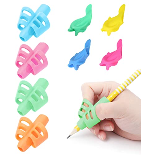 PlandleLee 8 Piezas Agarres para Lápices, Agarre de Lápiz, Adaptador Lapiz para Niños, Soporte de Lápiz de Niños Herramienta de Corrección de Postura de Escritura