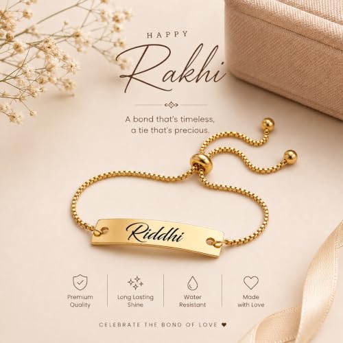 Image of Unisex-Adult Customized Name Rakhi For Brother