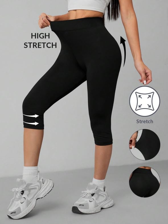 Image of ENDEAVOUR WEAR 3 /4th Gym Pants for Women Workout, Capri with Side Pockets - Ultimate Active wear Capris Tights for Workout | Yoga Pants
