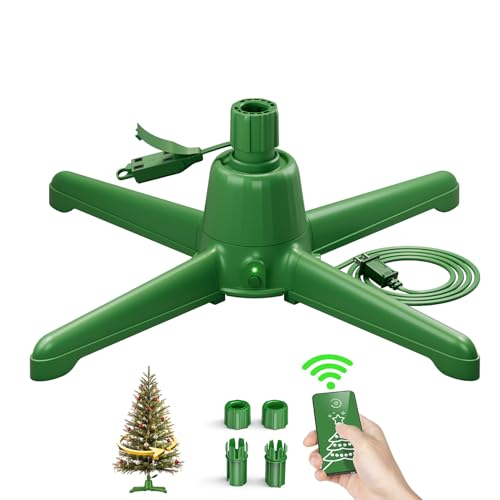 (2025 Upgrade) Drehbarer Weihnachtsbaumständer mit Fernbedienung, Stabiler 360 drehbarer Baumsockelständer, bis zu 2.3 m 40.8 kg Verstellbarer Weihnachtsbaumhalter für Weihnachtsbaum, Künstlicher Baum