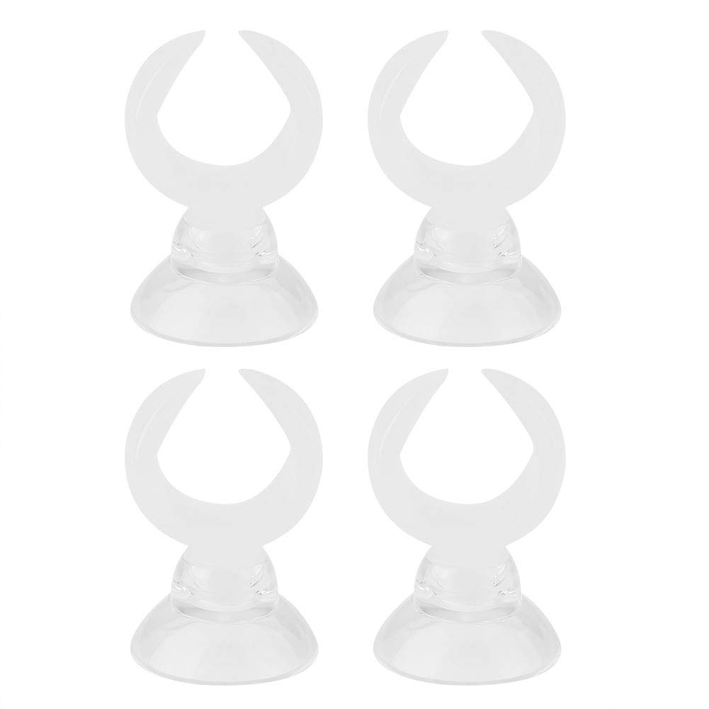 Tnfeeon White Aquarium Suction Cup Clips, Fish Tank Airline Tube Holders Clamps Multifunction Plastic Adjustable Fish Tank Mounting Clip(Inner Dia 14.6Mm-)
